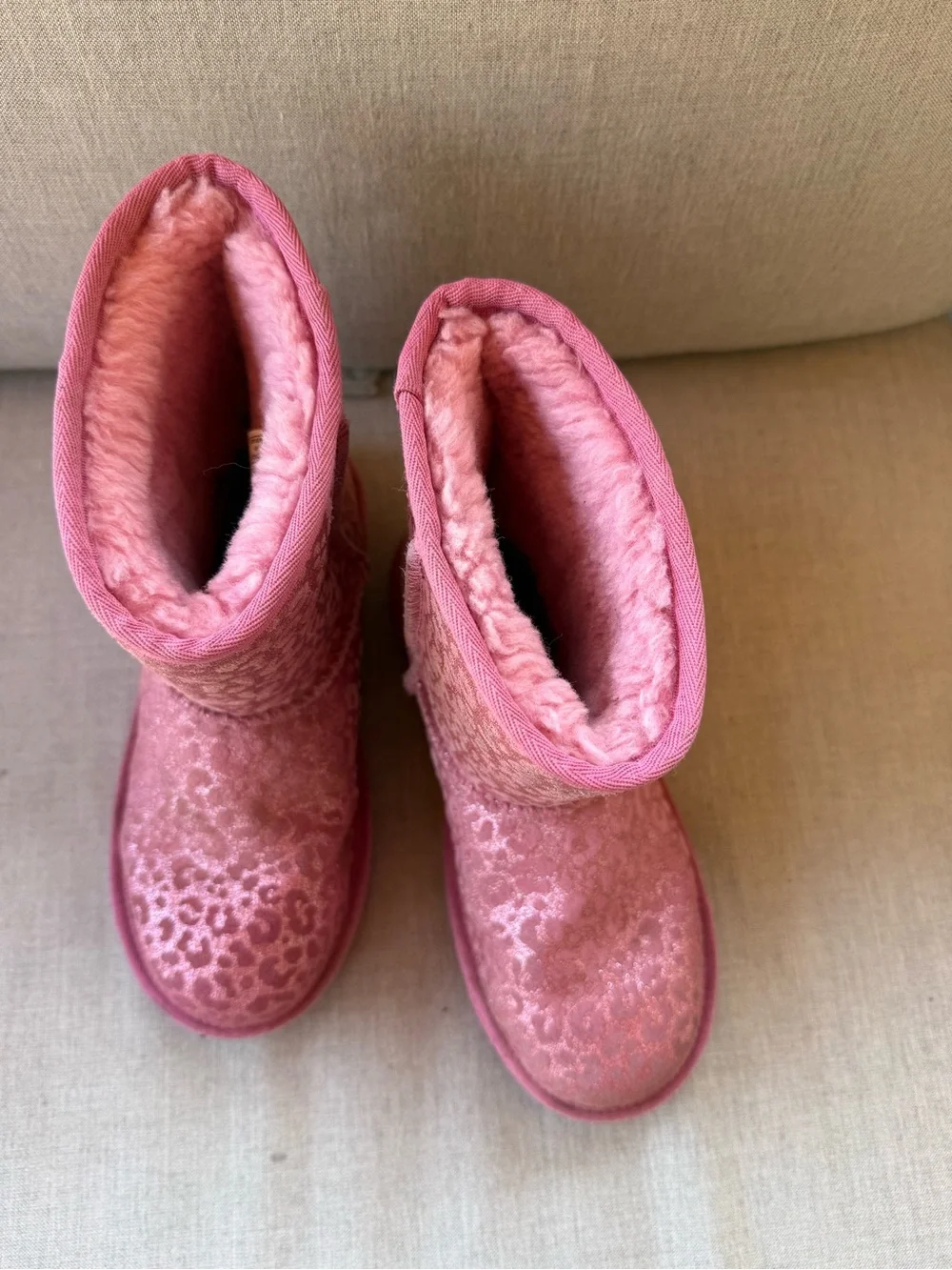 UGG Kids Pink Leopard Print Classic II Boots